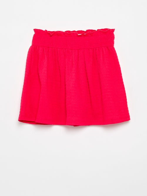 Jupe courte forme patineuse avec short intégré - Kiabi