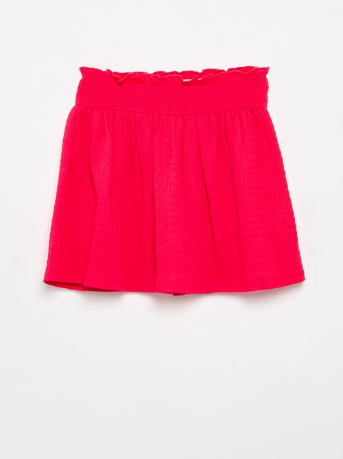 Jupe courte forme patineuse avec short intégré - Kiabi