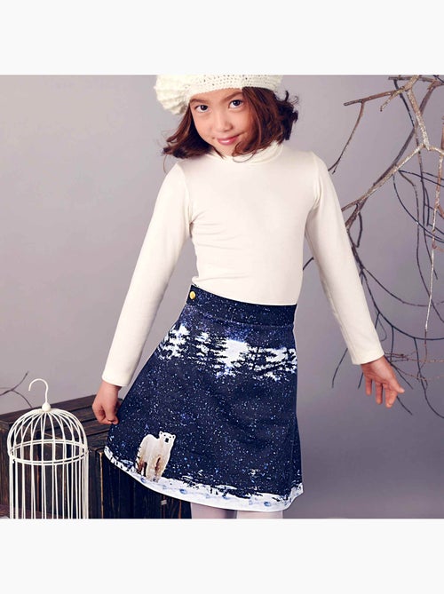 Jupe Courte Hiver Fille  Imprimé Ours Polaire  SNOW BEAR - La Faute à Voltaire - Kiabi