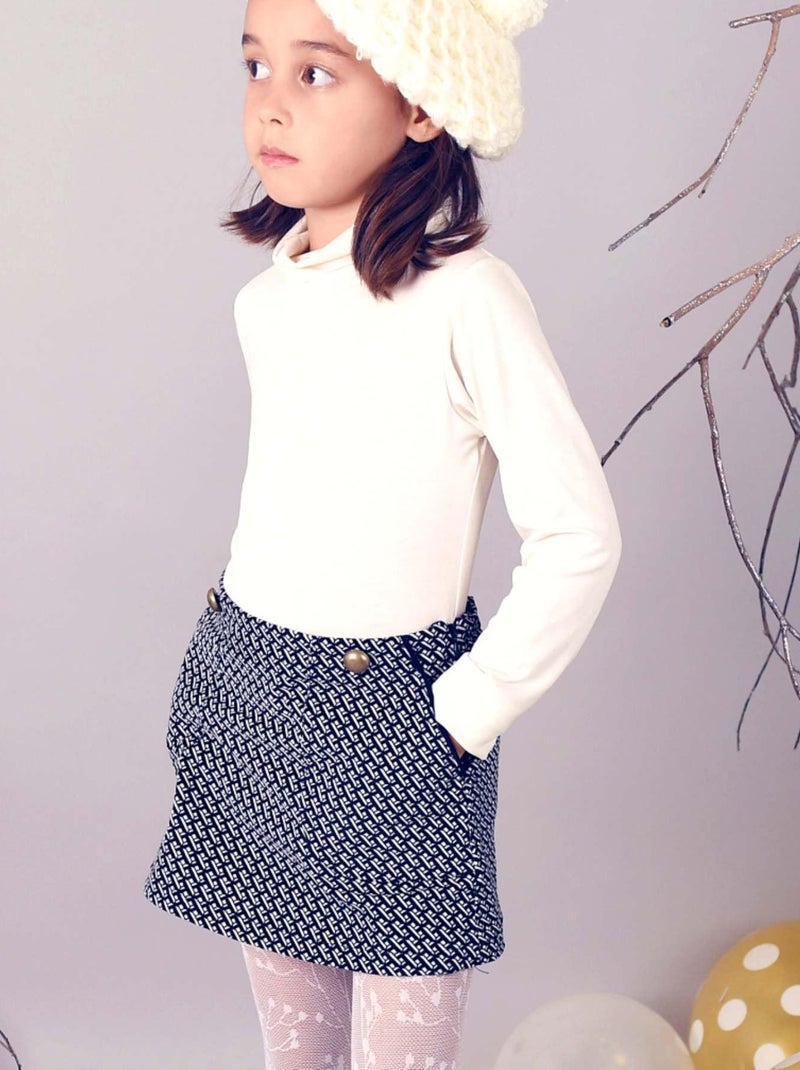 Jupe Courte Hiver    Pied de Poule  et    EMMA PEEL - La Faute à Voltaire Blanc Noir - Kiabi