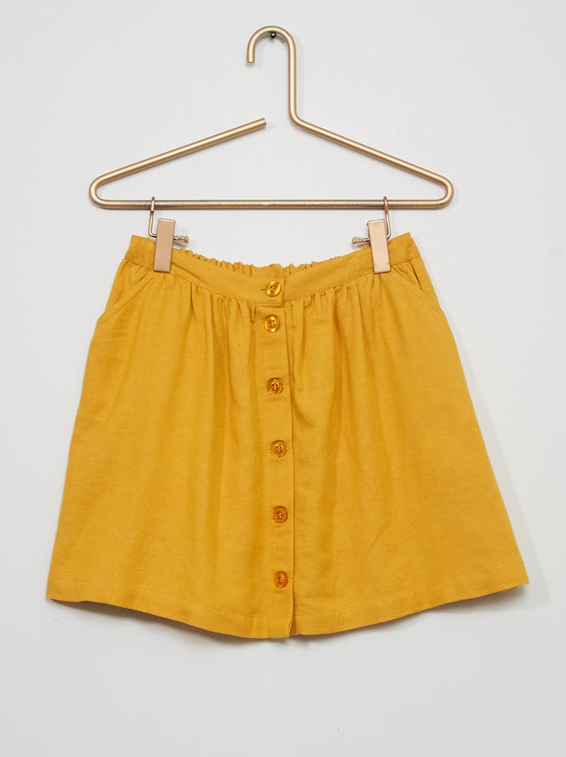 Jupe courte jaune - Kiabi