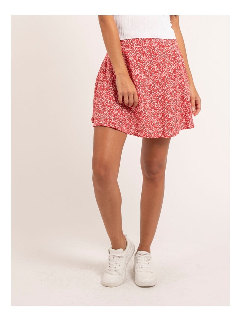 Jupe courte motifs XANADU Rouge - Kiabi