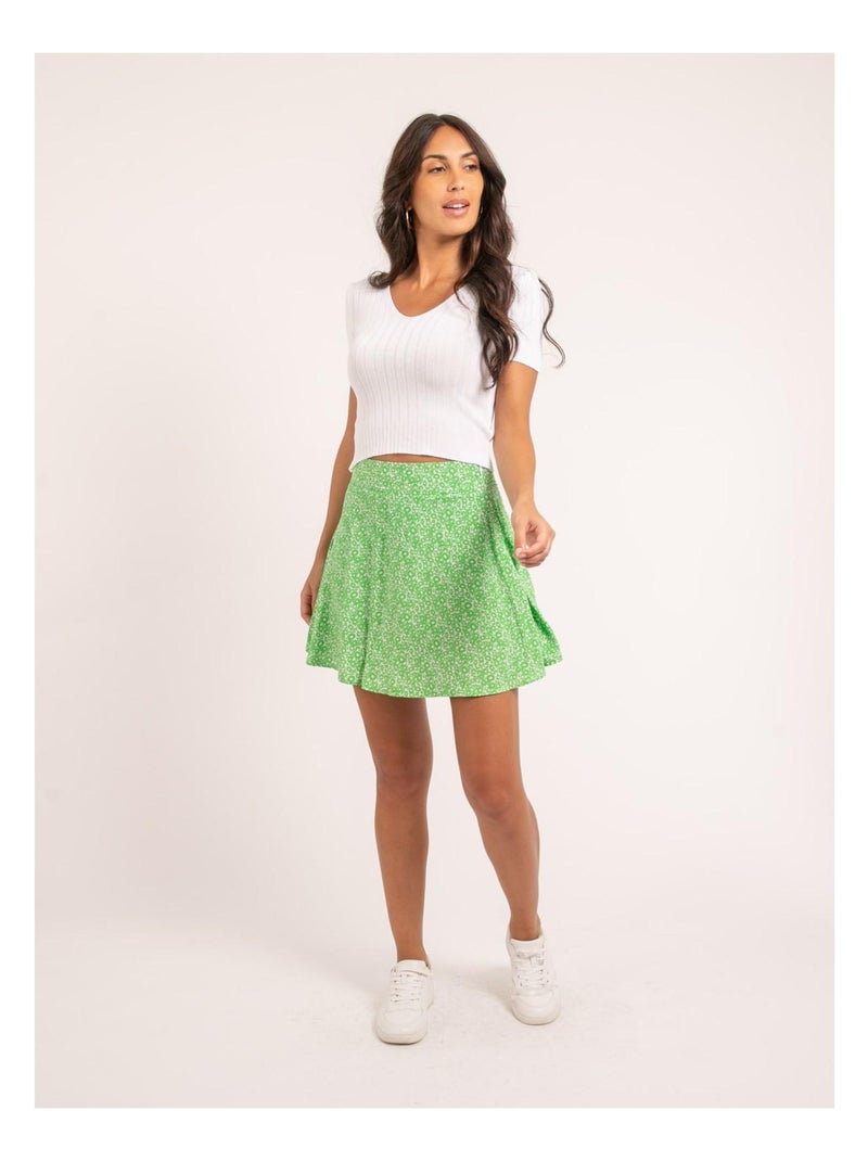 Jupe courte motifs XANADU Vert - Kiabi
