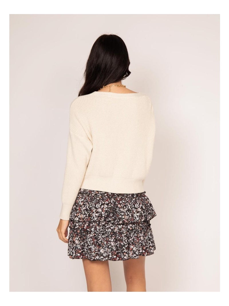 Jupe courte motifs XARRY Noir - Kiabi