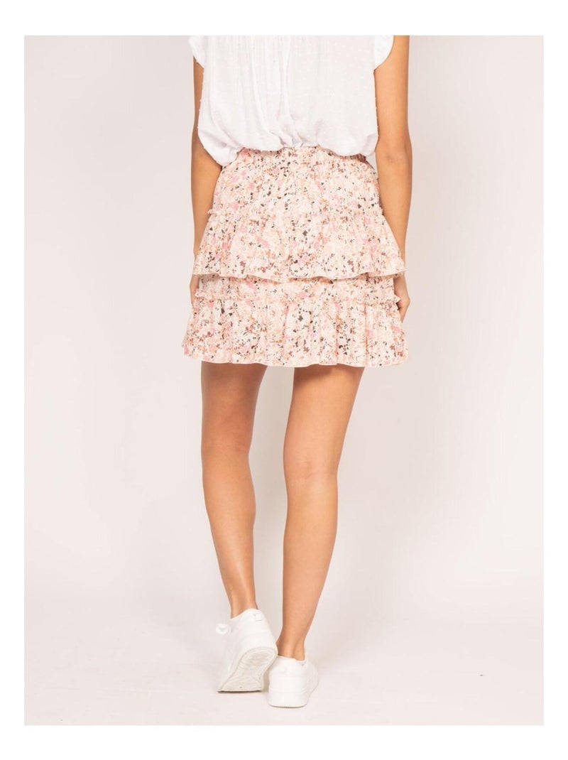 Jupe courte motifs XARRY Rose - Kiabi