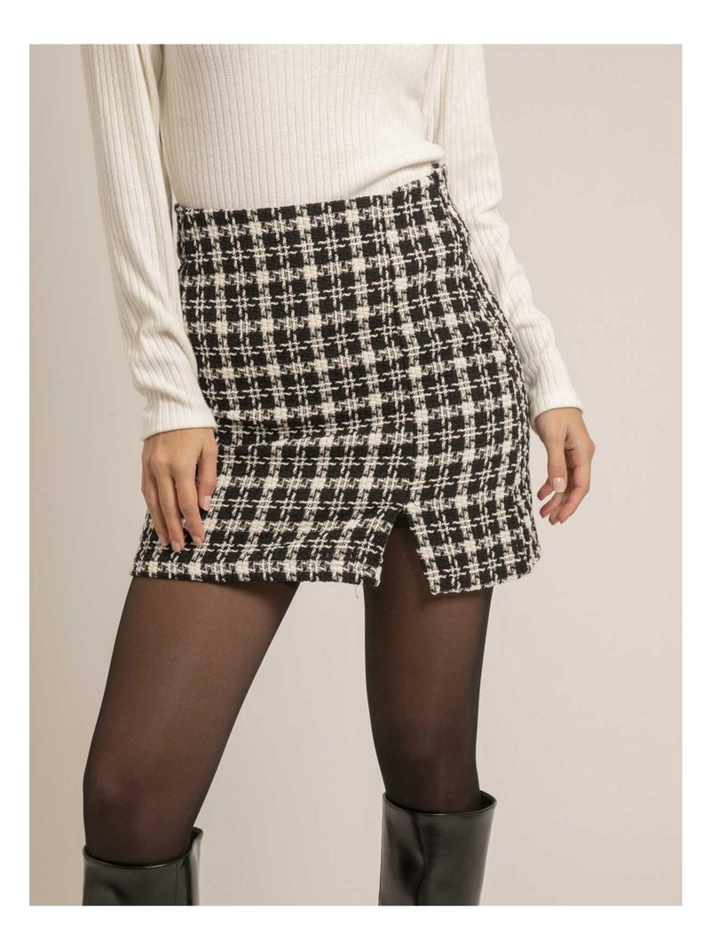 Jupe courte motifs XORINA Noir - Kiabi