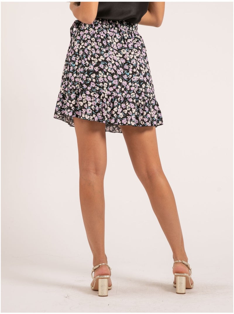 Jupe courte motifs XULIS Noir - Kiabi