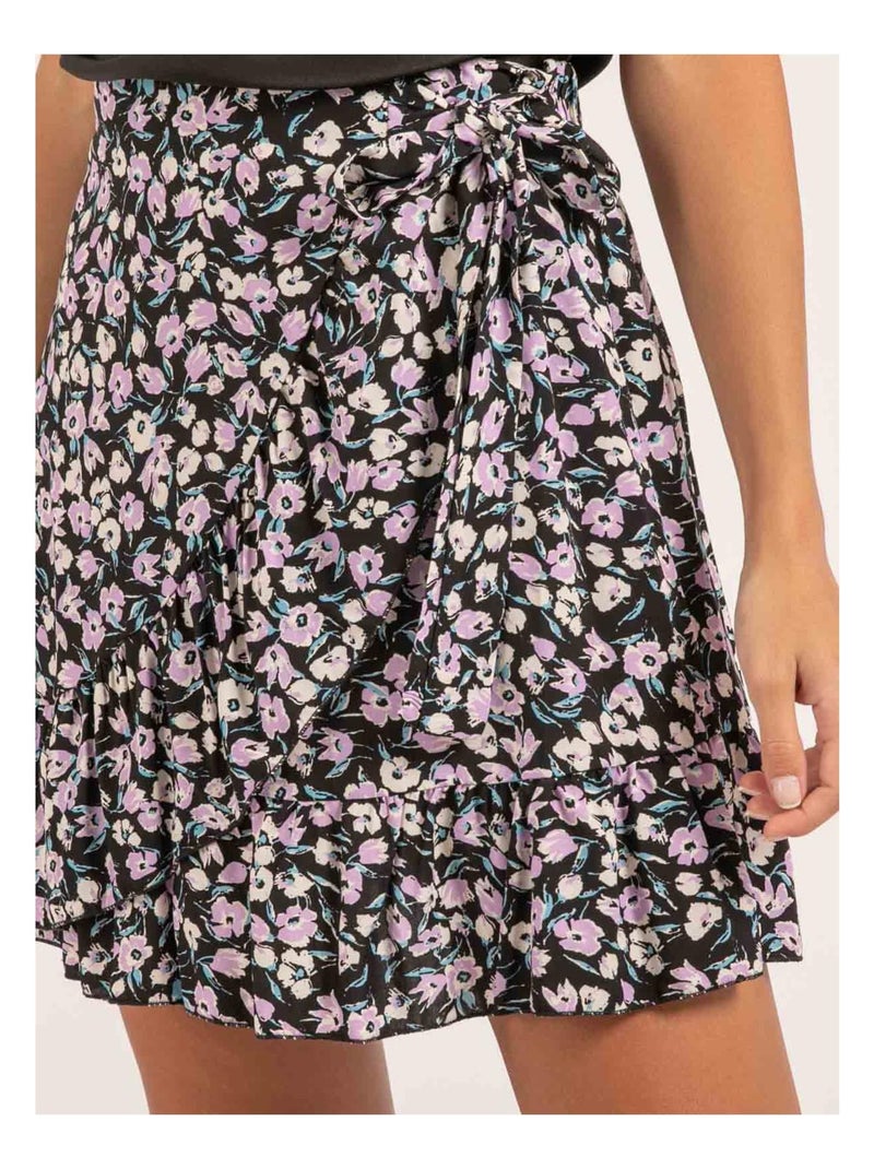 Jupe courte motifs XULIS Noir - Kiabi