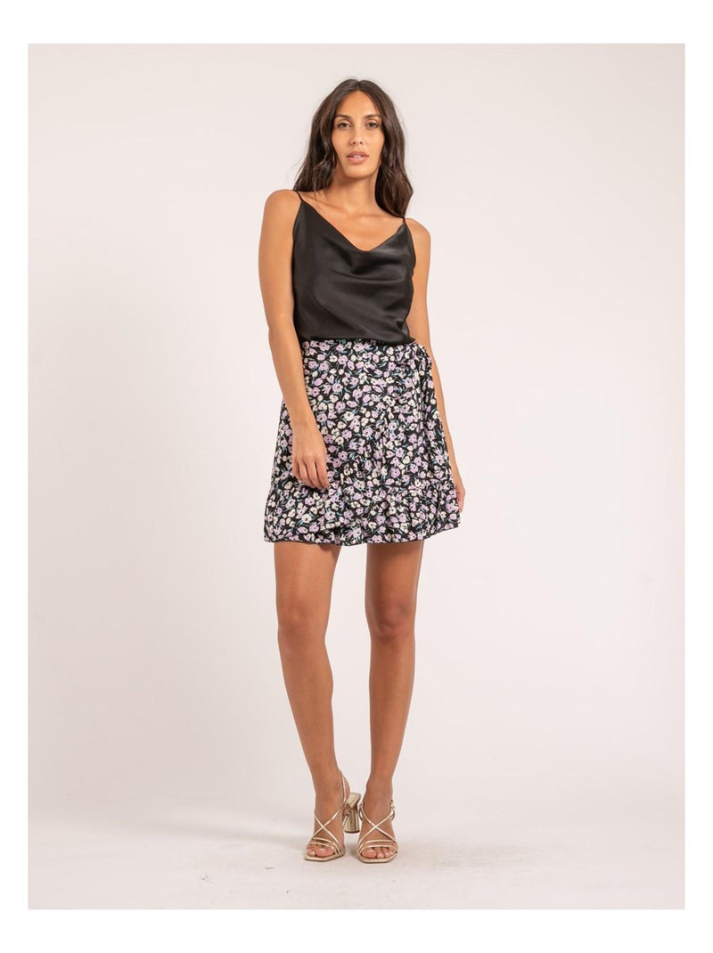 Jupe courte motifs XULIS Noir - Kiabi