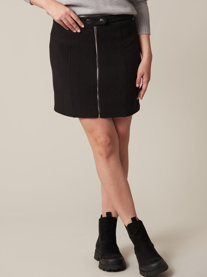 Jupe courte moulante avec fermeture éclair 'Deeluxe' Noir - Kiabi