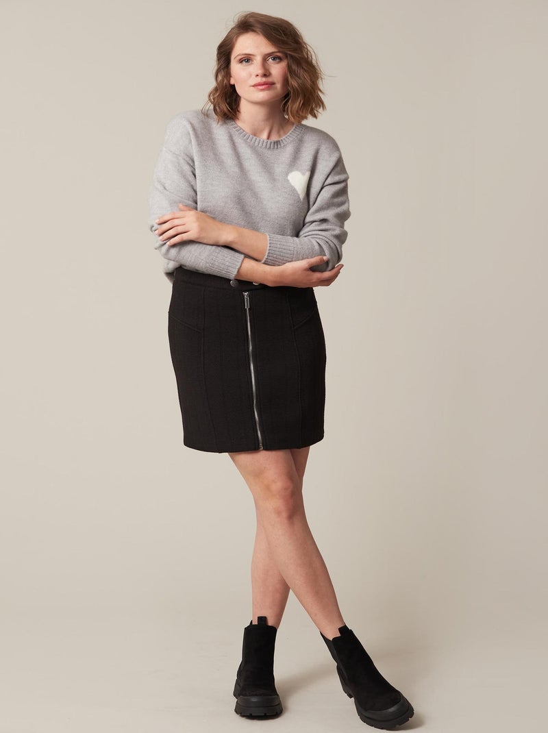 Jupe courte moulante avec fermeture éclair 'Deeluxe' Noir - Kiabi