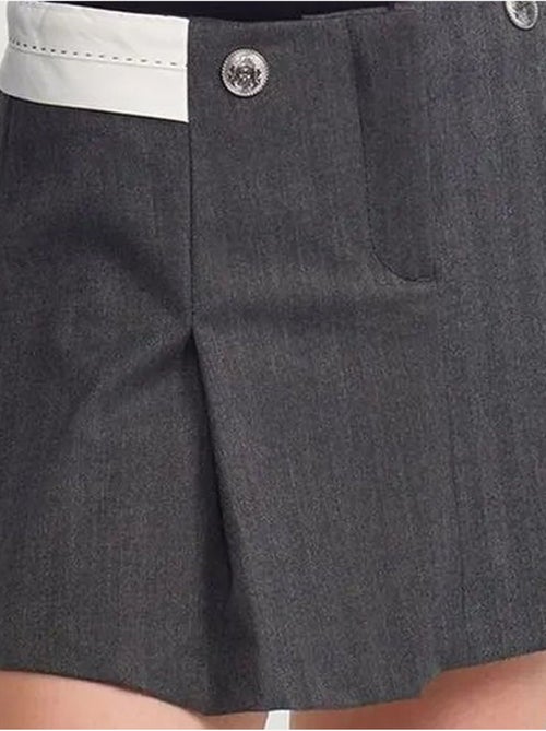 Jupe Courte Plissée À Taille Haute Avec Ceinture - Kiabi
