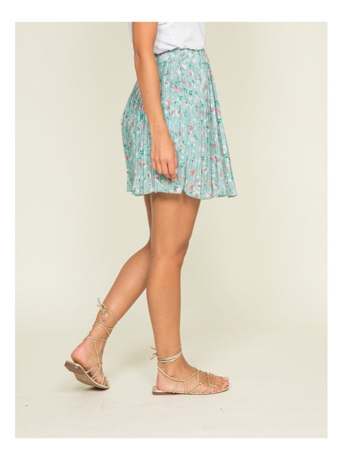 Jupe courte plissée motifs XIMINA - Kiabi