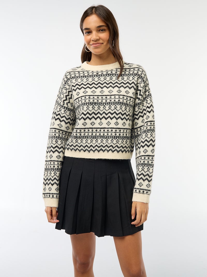 Jupe courte plissée Noir - Kiabi