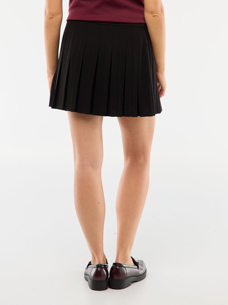 Jupe courte plissée Noir - Kiabi