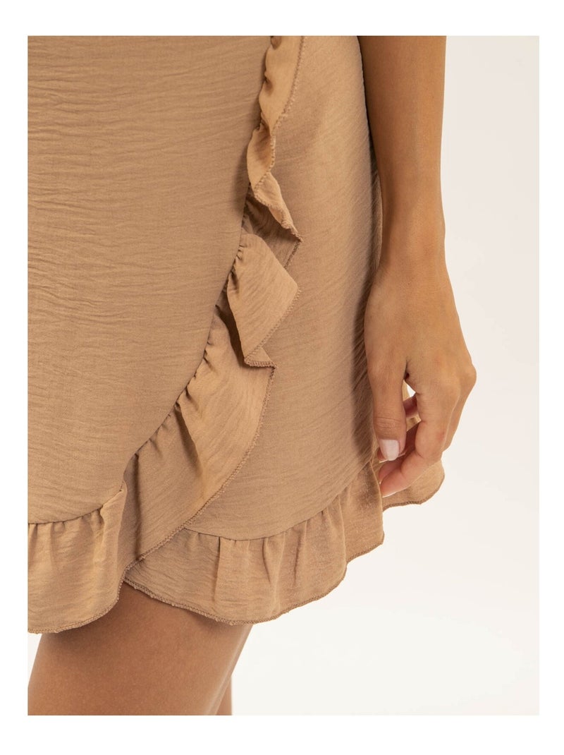 Jupe courte portefeuil  XOTESS Beige - Kiabi