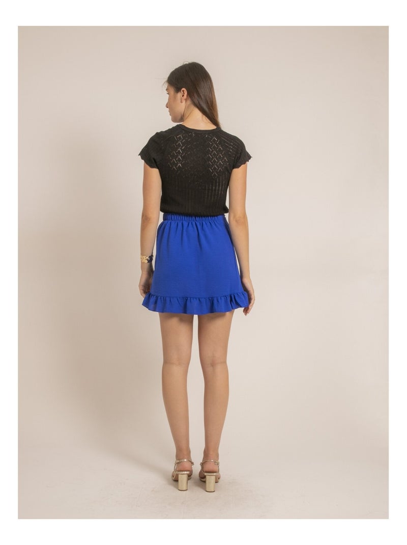 Jupe courte portefeuil  XOTESS Bleu roi - Kiabi