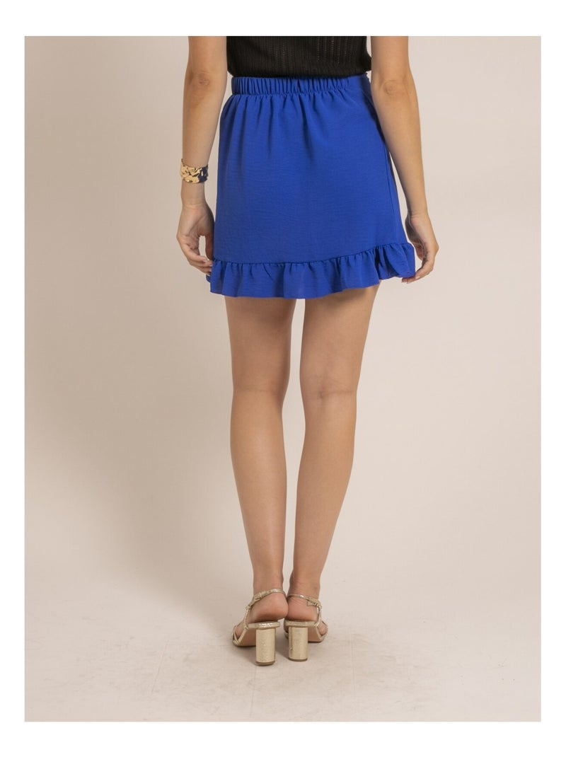 Jupe courte portefeuil  XOTESS Bleu roi - Kiabi