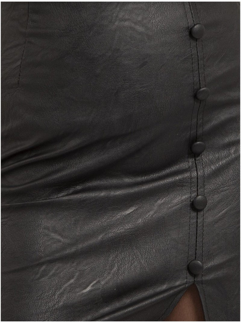 Jupe courte similicuir XIVINA Noir - Kiabi