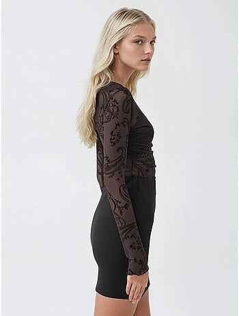 Jupe courte taille haute avec élastique busem