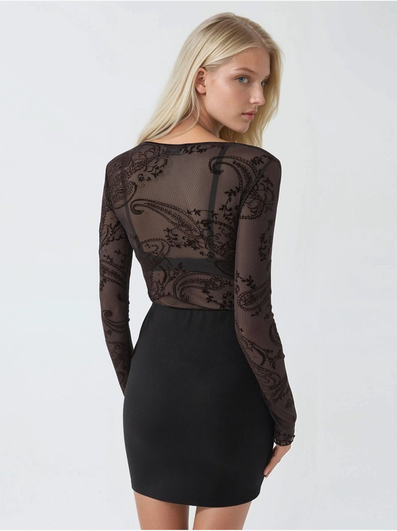 Jupe courte taille haute avec élastique busem Noir - Kiabi