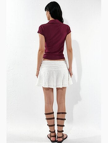 Jupe courte taille haute texturée busem