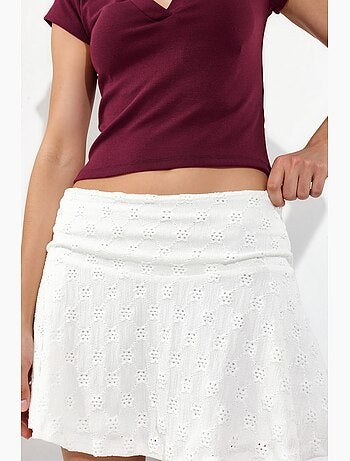 Jupe courte taille haute texturée busem