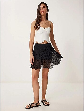 Jupe courte texturée à taille élastique istanbul