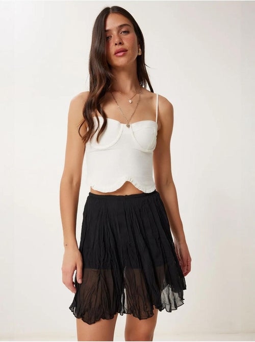 Jupe courte texturée à taille élastique istanbul - Kiabi Jupe courte texturée à taille élastique istanbul - Kiabi