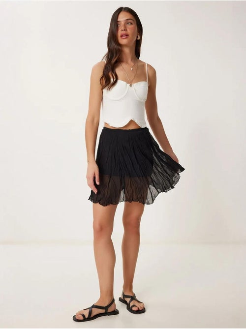 Jupe courte texturée à taille élastique istanbul - Kiabi Jupe courte texturée à taille élastique istanbul - Kiabi