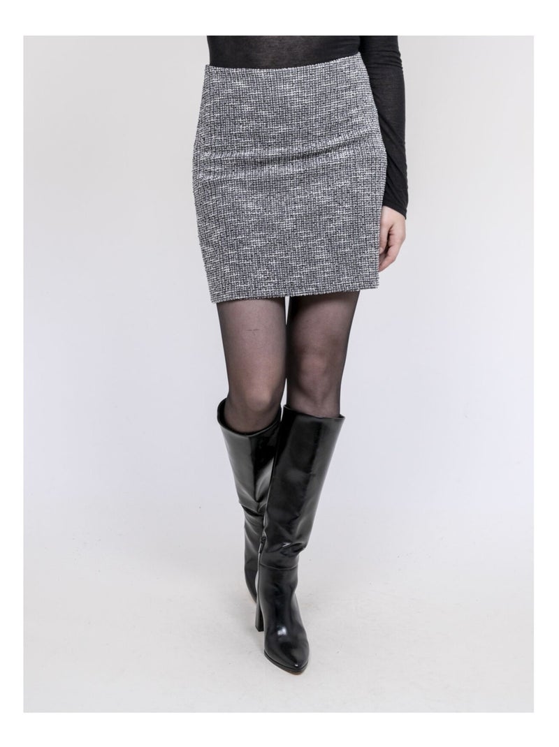 Jupe courte texturée XABOLIE Gris - Kiabi