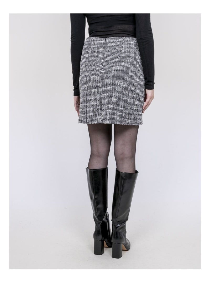 Jupe courte texturée XABOLIE Gris - Kiabi
