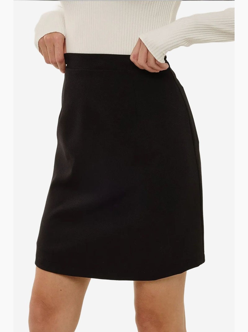 Jupe courte trapèze à taille haute hiccup Noir - Kiabi