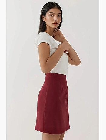 Jupe courte trapèze à taille haute hiccup