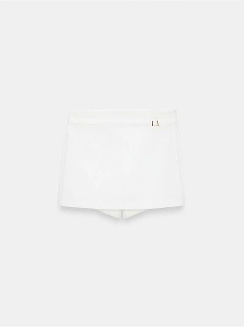 Jupe Courte Trapèze Taille Haute Avec Ceinture - Kiabi