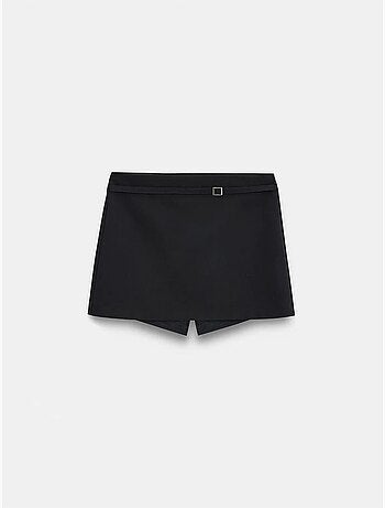 Jupe courte trapèze taille haute avec ceinture dilvin