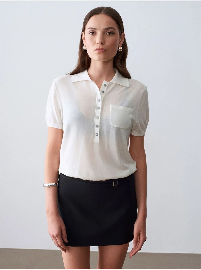 Jupe courte trapèze taille haute avec ceinture dilvin Noir - Kiabi