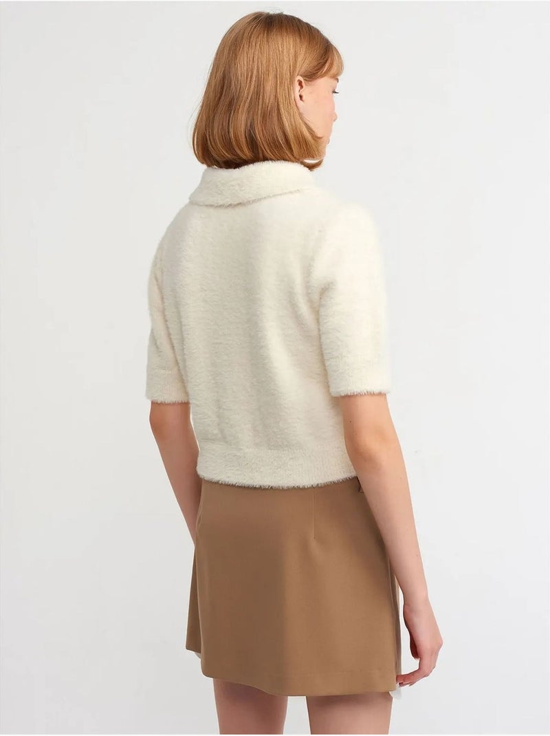 Jupe courte trapèze taille haute avec poche dilvin Camel - Kiabi