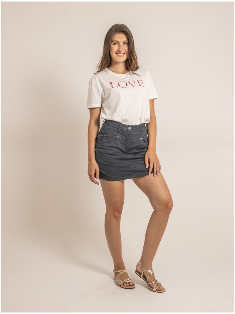 Jupe courte XOMIA Bleu marine - Kiabi