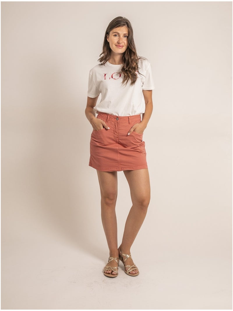 Jupe courte XOMIA Orange corail - Kiabi
