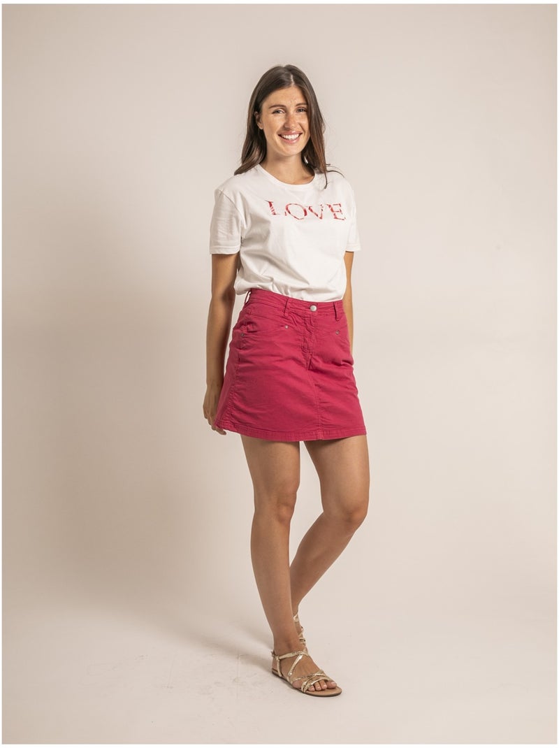 Jupe courte XOMIA Rose framboise - Kiabi