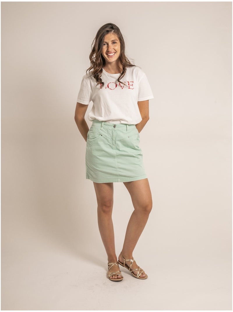 Jupe courte XOMIA Vert d'eau - Kiabi