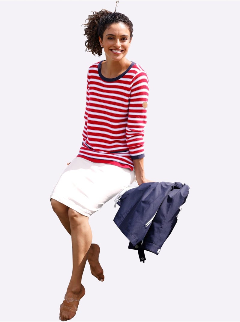 Jupe Crayon Coton De Qualité - Taille Courte - helline Ecru - Kiabi