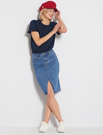 Jupe crayon en jean - Kiabi