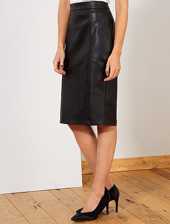 Jupe crayon en simili - Kiabi