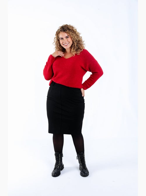 Jupe crayon en viscose unie PAPRIKA - Kiabi