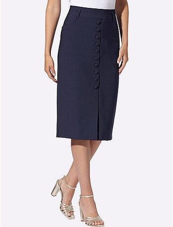 Jupe Crayon Fausse Patte De Boutonnage - Taille Standard - Helline