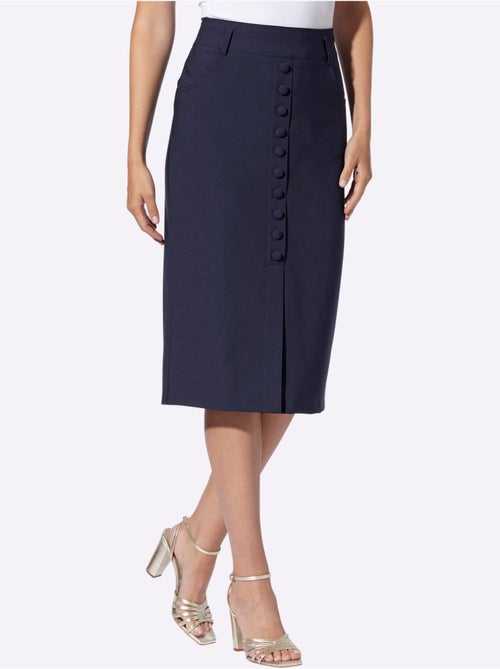 Jupe Crayon Fausse Patte De Boutonnage - Taille Standard - Helline - Kiabi