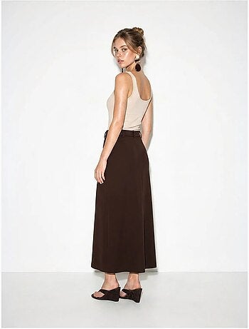 Jupe crayon midi en dentelle, taille haute lucci