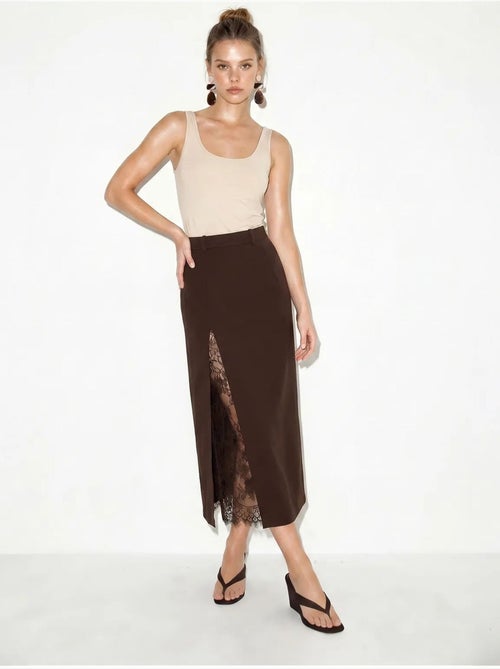 Jupe crayon midi en dentelle, taille haute lucci - Kiabi Jupe crayon midi en dentelle, taille haute lucci - Kiabi